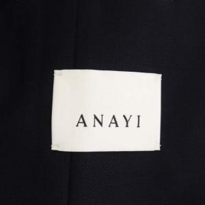 ANAYI 21SS ウールオックスピークドジャケット テーラードジャケット 紺ブレ 金ボタン 36 ネイビー