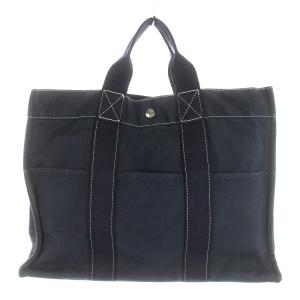 HERMES フールトゥMM トートバッグ キャンバス ネイビー