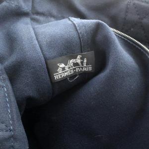 HERMES フールトゥMM トートバッグ キャンバス ネイビー