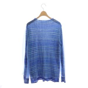 Ameri VINTAGE 22SS SIMPLE DOUBLE COLOR CHECK TOP カットソー 長袖 ブルー