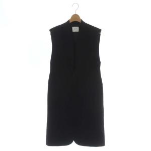 22SS WAVE COLLAR ANGULAR VEST ベスト ロングジレ S ブラック