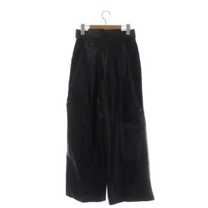 AKIRANAKA ベルテッドワイドパンツ フェイクレザー 1 ブラック