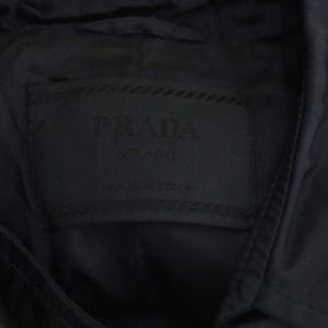 PRADA ナイロンコート スプリングコート ロング ダブル ベルト付き L ブラック
