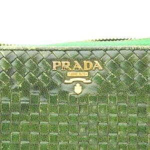 PRADA 長財布 L字ファスナー レザー グリーン