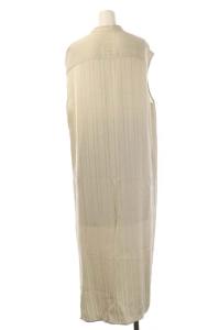 STUNNING LURE ロングワンピース フレア ノースリーブ スタンドカラー ストライプ 1 ベージュ