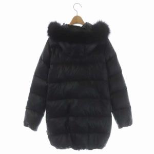 DUVETICA KAPPADUE ダウンコート フォックスファー ミドル丈 フード ナイロン ジップアップ 40 ブラック