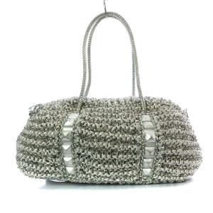 ANTEPRIMA ワイヤーバッグ ボストンバッグ ミニ ハンドバッグ ショルダーバッグ 2way インナーバッグ付き シルバー色