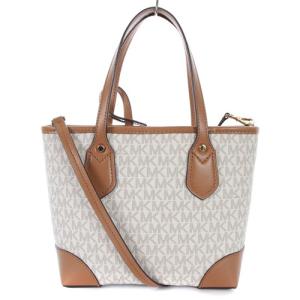 MICHAEL KORS EVA LONG ショルダーバッグ ハンドバッグ 2way レザー 切替 MK柄 ブラウン べージュ