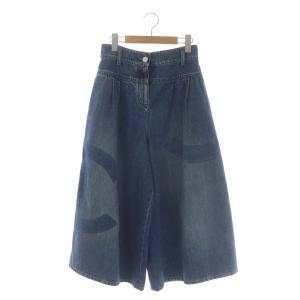 CHANEL 2017年 デニムパンツ ココマーク ワイド フレア 36 青