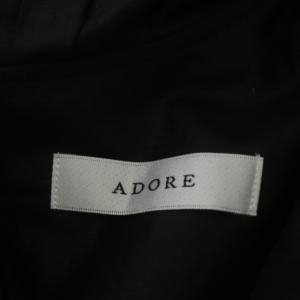 ADORE 22SS ラスター麻ロングワンピース フレンチスリーブ 38 黒