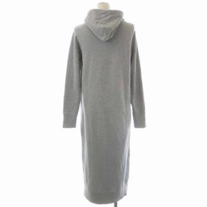 DRESSTERIOR 吊裏毛 ライトパーカーワンピース 長袖 ロング Iライン フード プルオーバー 38 ライトグレー