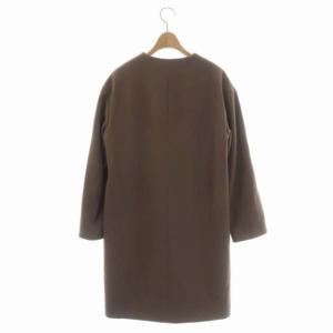 BEAUTY&YOUTH UNITED ARROWS ドロップショルダーノーカラーコート ロング スナップボタン S ブラウン