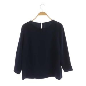 ANAYI ダブルクロス フリルブラウス 長袖 36 ネイビー