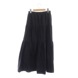 Theory 22SS Tech Lawn Tier Maxi SKT ティアード ロングスカート フレア ミモレ S ブラック