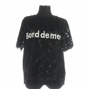 Diagram GRACE CONTINENTAL 22SS レースロゴトップ カットソー プルオーバー 半袖 刺繍 36 黒 白 ブラック ホワイト