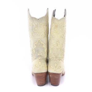 GRACE CONTINENTAL カットワークウェスタンブーツ ミドル ポインテッドトゥ 25.0cm ベージュ