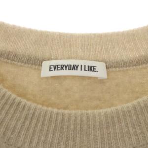 EVERYDAY I LIKE ベーシックニット カットソー 長袖 クルーネック プルオーバー ウール カシミヤ混 ベージュ