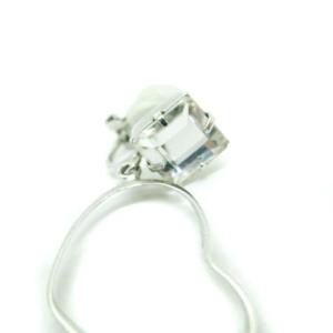 petite robe noire イヤリング オープンハートモチーフ クリップ シルバー色