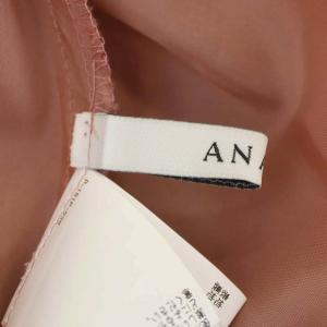 ANAYI 22SS キカストライププリントタックフレアスカート ロング 34 ピンク