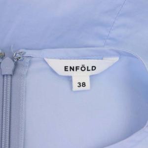 ENFOLD ブラウス パフスリーブ 長袖 コットン 38 ライトブルー