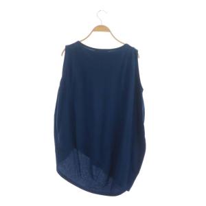 ENFOLD ハイツイスト天竺 Side Drape タンクトップ カットソー ノースリーブ 38 紺 ネイビー