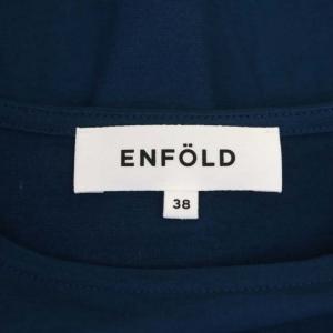 ENFOLD ハイツイスト天竺 Side Drape タンクトップ カットソー ノースリーブ 38 紺 ネイビー