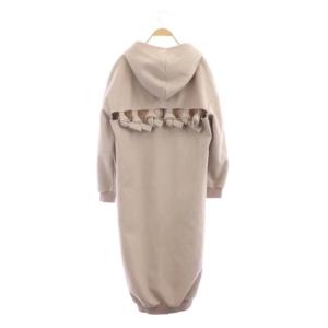 Ameri VINTAGE ジップアップフーデットコート ロング ウール混 ピンク