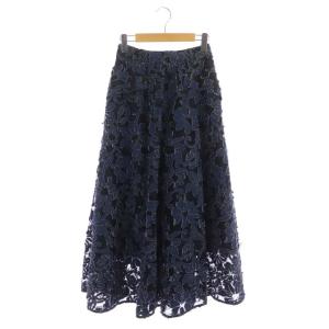 ANTHESIS LACE SKIRT レーススカート ロング フレア 紺 黒 ネイビー ブラック