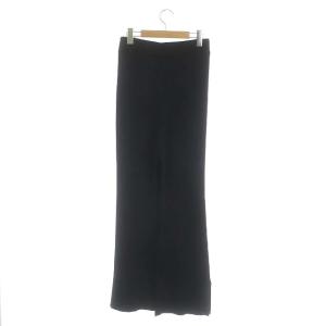 L'Appartement Slit Knit Pants フレアパンツ リブ 34 ブラック