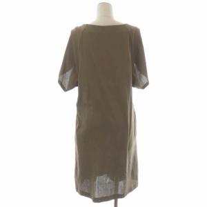 ADORE 半袖ワンピース スキッパー ミモレ丈 プルオーバー 38 カーキブラウン