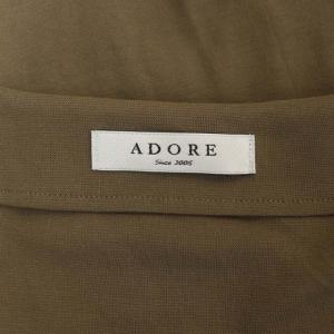 ADORE 半袖ワンピース スキッパー ミモレ丈 プルオーバー 38 カーキブラウン