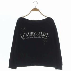 21SS ハートロゴカットTOP トレーナー 長袖 プリント プルオーバー 36 ブラック