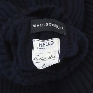 MADISONBLUE ニット ポンチョ ケープ風 ハイネック フレア プルオーバー ウール 1 ネイビー