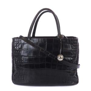 ハンドバッグ ショルダーバッグ 2WAY 型押し ブラック