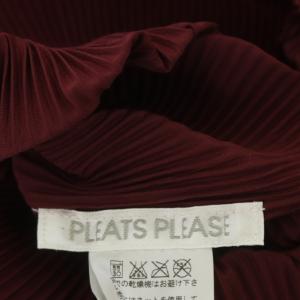 PLEATS PLEASE ISSEY MIYAKE クルーネック　ロングスリーブブラウス トップス カットソー 長袖 3 ボルドー