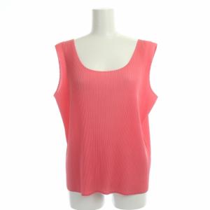 イッセイミヤケ プリーツノースリーブブラウス トップス カットソー 3 ピンク