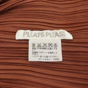 PLEATS PLEASE ISSEY MIYAKE イッセイミヤケ プリーツクルーネックカーディガン 五分袖 3 テラコッタ