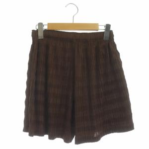 ウエーブプリーツショートパンツ イージー 3 ブラウン