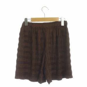 PLEATS PLEASE ISSEY MIYAKE ウエーブプリーツショートパンツ イージー 3 ブラウン
