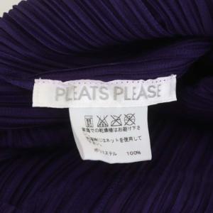 PLEATS PLEASE ISSEY MIYAKE イッセイミヤケ プリーツフレアワンピース ロング 半袖 ラウンドネック 4 パープル