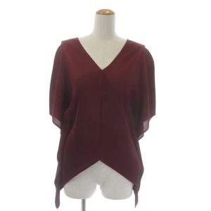 PLEATS PLEASE ISSEY MIYAKE イッセイミヤケ ブラウス プリーツ イレギュラーヘム 半袖 3 ボルドー