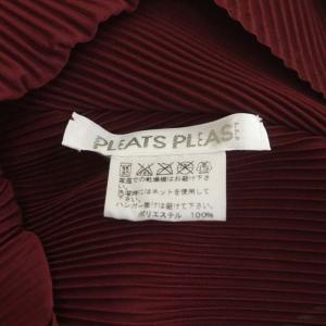 PLEATS PLEASE ISSEY MIYAKE イッセイミヤケ ブラウス プリーツ イレギュラーヘム 半袖 3 ボルドー