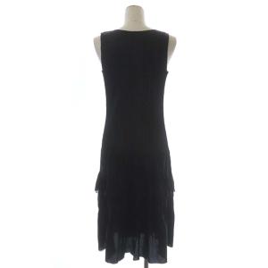 PLEATS PLEASE ISSEY MIYAKE ノースリーブワンピース 裾ティアードプリーツ 4 黒