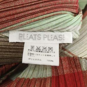 PLEATS PLEASE ISSEY MIYAKE イッセイミヤケ ミニワンピース プリーツ ブロックチェック  膝丈 4 レッド ブラウン ホワイト