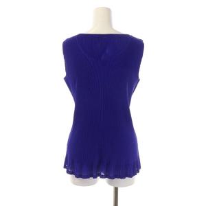 PLEATS PLEASE ISSEY MIYAKE イッセイミヤケ プリーツノースリーブブラウス トップス プルオーバー 03 紺 ネイビー