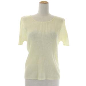 イッセイミヤケ メッシュハーフスリーブブラウス トップス プルオーバー 半袖 3 アイボリー