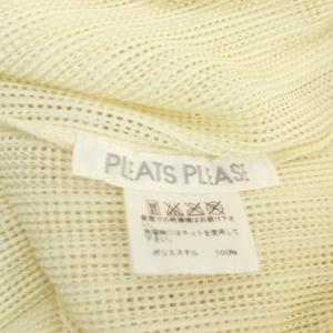 PLEATS PLEASE ISSEY MIYAKE イッセイミヤケ メッシュハーフスリーブブラウス トップス プルオーバー 半袖 3 アイボリー