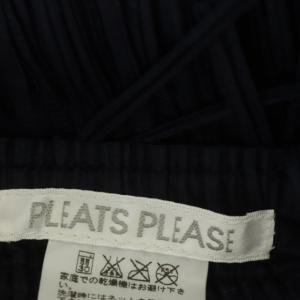 PLEATS PLEASE ISSEY MIYAKE イッセイミヤケ フリンジプリーツミニスカート ティアード 3 ネイビー