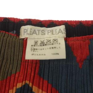 PLEATS PLEASE ISSEY MIYAKE イッセイミヤケ 総柄フリンジプリーツスカート 2 マルチカラー