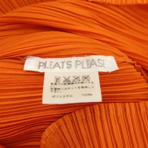 PLEATS PLEASE ISSEY MIYAKE イッセイミヤケ プリーツクルーネックブラウス トップス プルオーバー 長袖 3 オレンジ